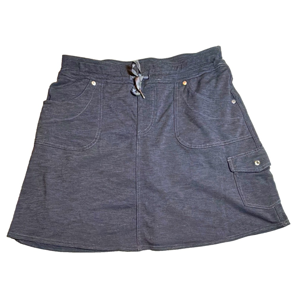 Kuhl Women's Gray Knit Cargo Short Skirt Size S Drawstring Pockets
